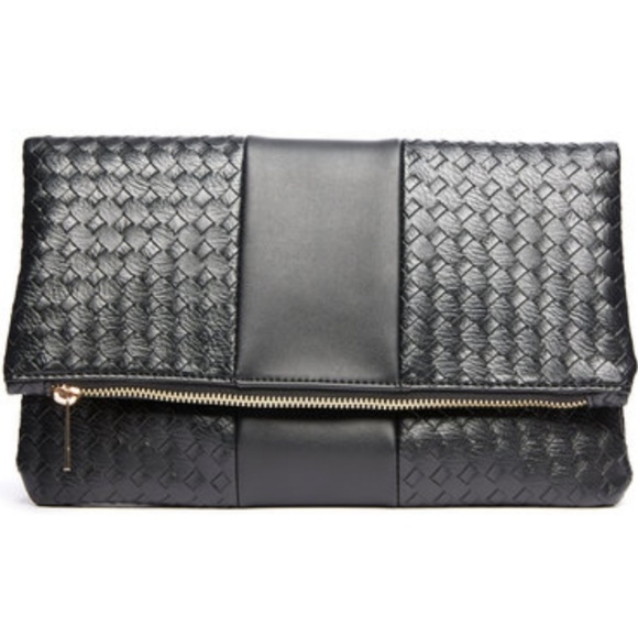 Emperia Handbags - Emperia Woven Foldover Clutch